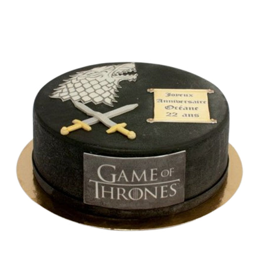 Game of Thrones Tyrion Lannister goblet-shaped cake with detailed decorations and vibrant colors

