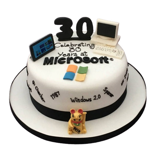 Custom corporate celebration cake with branded design for London delivery”